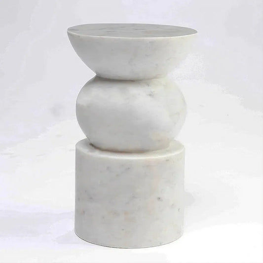 CORNELIUS SOLID MARBLE TABLE/SIDE TABLE/LAMP TABLE/ACCENT TABLE - MyChocolateWood