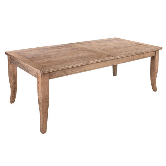 VAILLANT CURVED LEG ELM DOUBLE EXTENSION DINING TABLE W210/260/310 - MyChocolateWood
