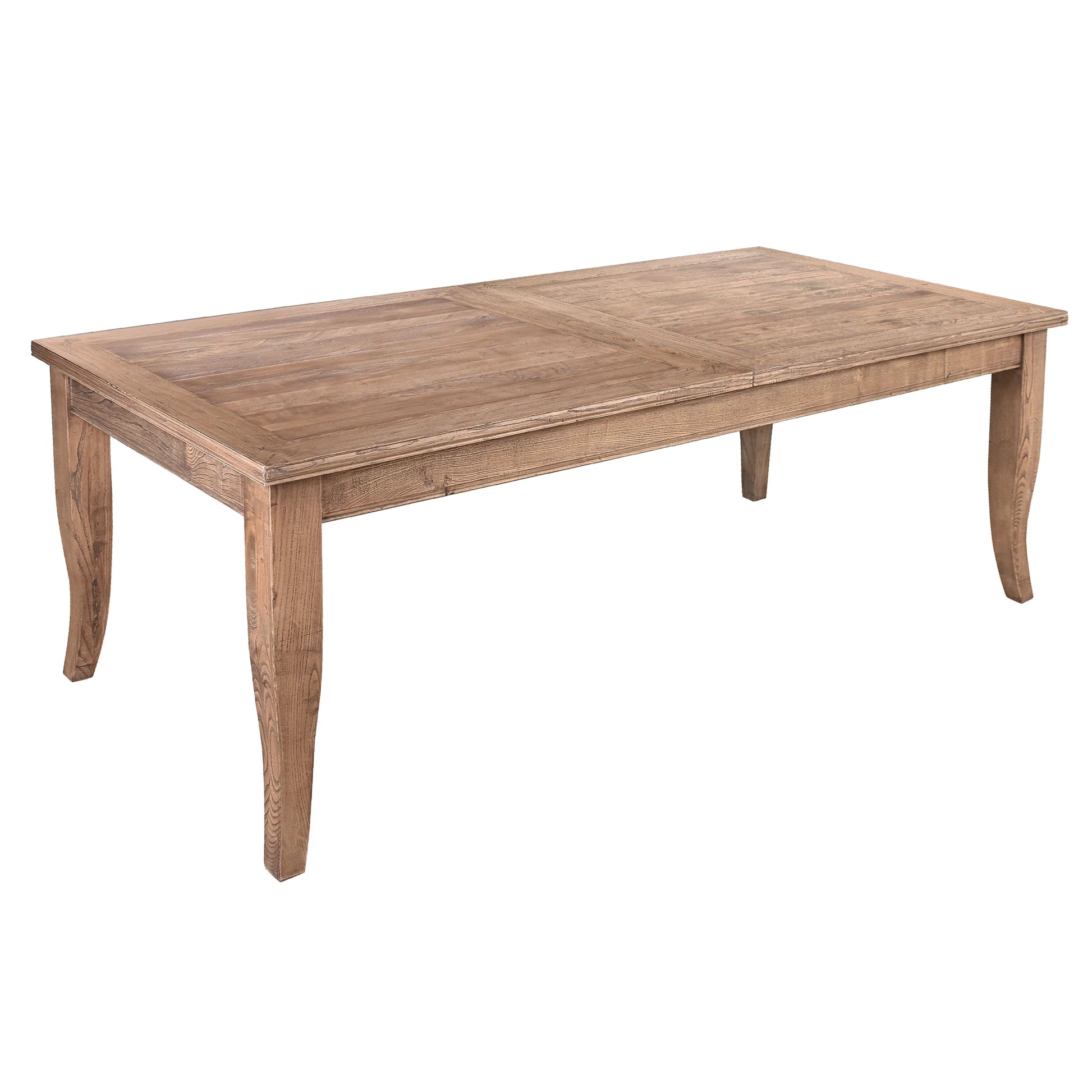 VAILLANT CURVED LEG ELM DOUBLE EXTENSION DINING TABLE W210/260/310 - MyChocolateWood