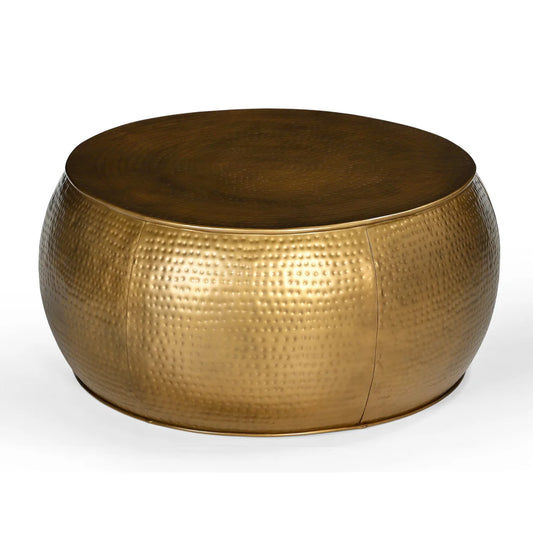 EMORI BRASS LOOK HAMMERED COFFEE TABLE - MyChocolateWood