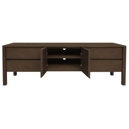 ADELLE SOLID MINDI WOOD 2-DOOR 4-DRAWER ENTERTAINMENT UNIT WALNUT (Copy) - MyChocolateWood