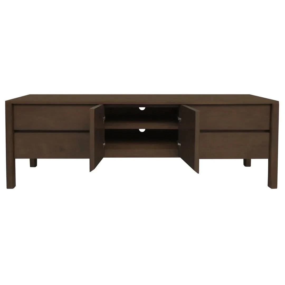 ADELLE SOLID MINDI WOOD 2-DOOR 4-DRAWER ENTERTAINMENT UNIT WALNUT (Copy) - MyChocolateWood
