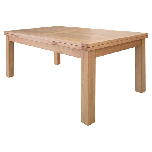 Zafran Messmate Timber Extension Dining Table, Natural - Chocolate Wood