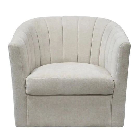 WINTHROP SWIVEL ARMCHAIR CHAIR/OCCASIONAL FAWN CHENILLE - MyChocolateWood