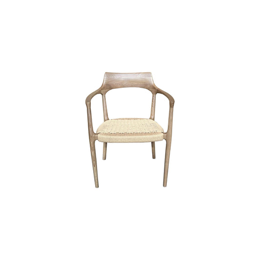 FINNIGAN DINING CHAIR/ARMCHAIR - ASHWOOD & WOVEN ROPE - MyChocolateWood