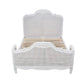 CLARENCE VINTAGE HAND CARVED OAK KING BED LIGHTLY DISTRESSED WHITE - MyChocolateWood