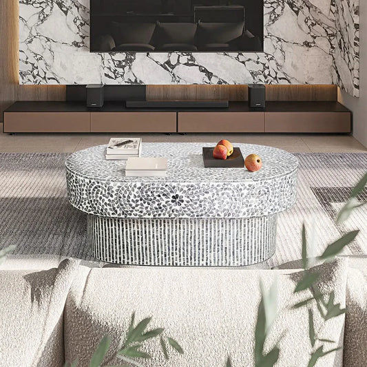 GAYNOR FLORAL MOTHER OF PEARL COFFEE TABLE - MyChocolateWood