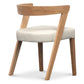 COSTA  SOLID RUBBERWOOD LEATHER DINING CHAIR NATURAL/FROST - MyChocolateWood