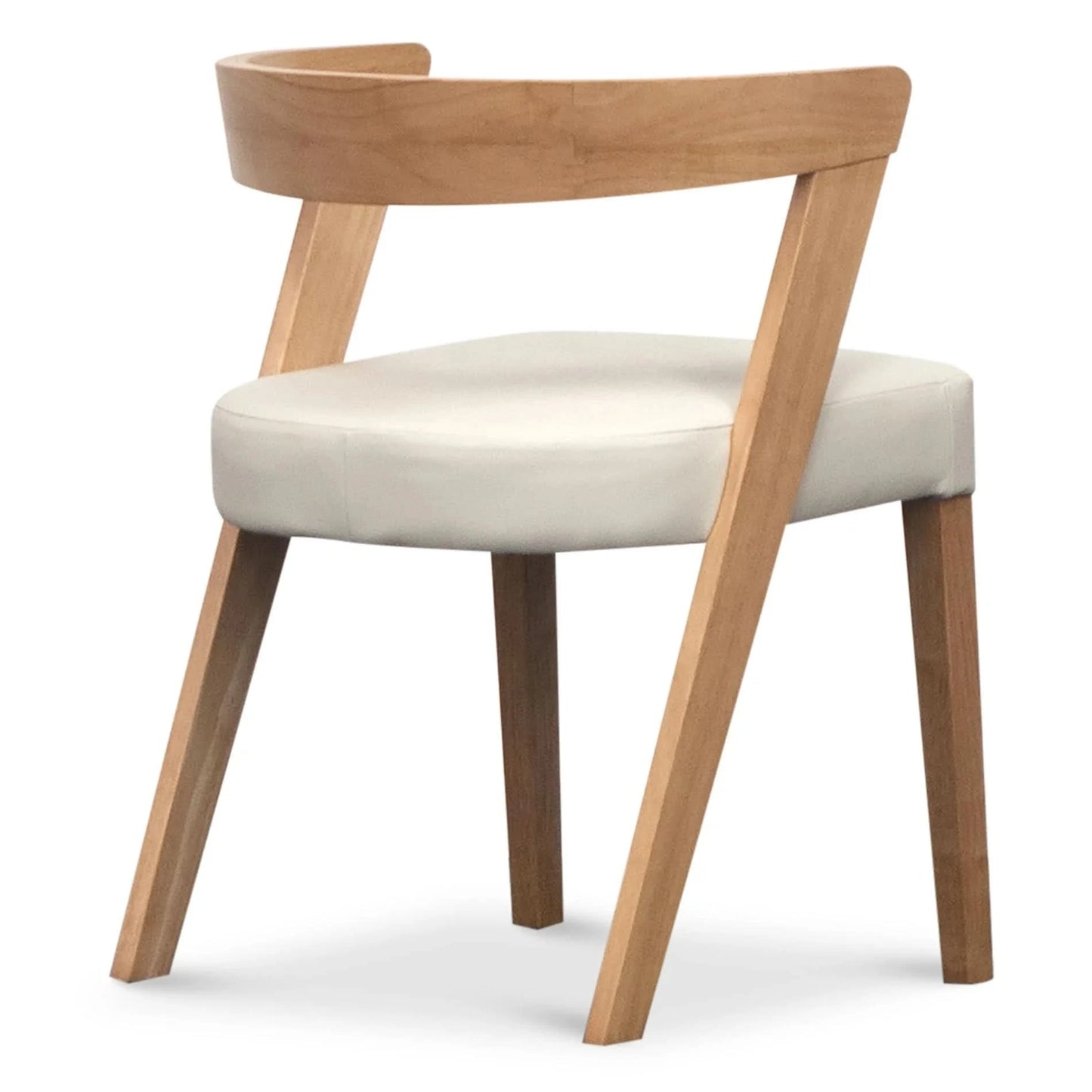 COSTA SOLID RUBBERWOOD LEATHER DINING CHAIR NATURAL/FROST - MyChocolateWood