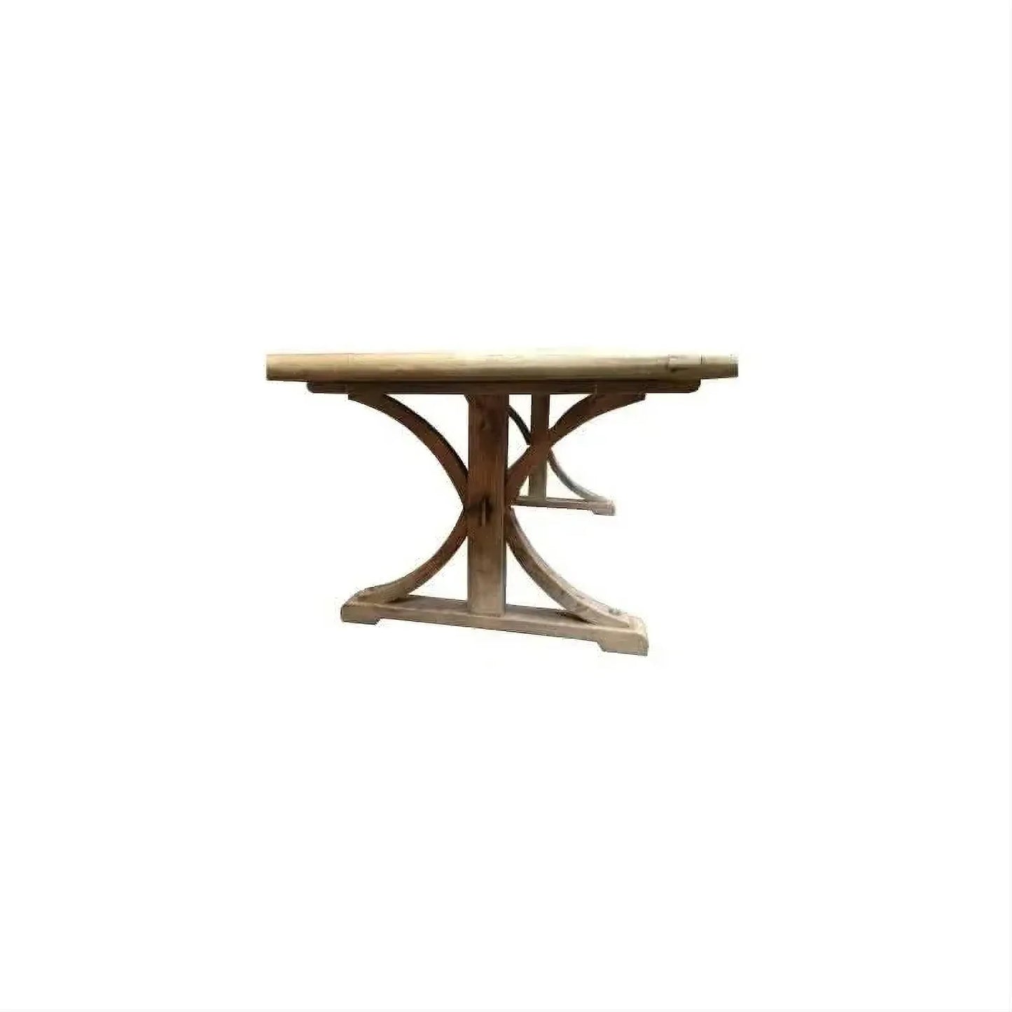 Gibraltar Hampton Style Rectangular Parquetry Dining Table with Natural Legs - Chocolate Wood