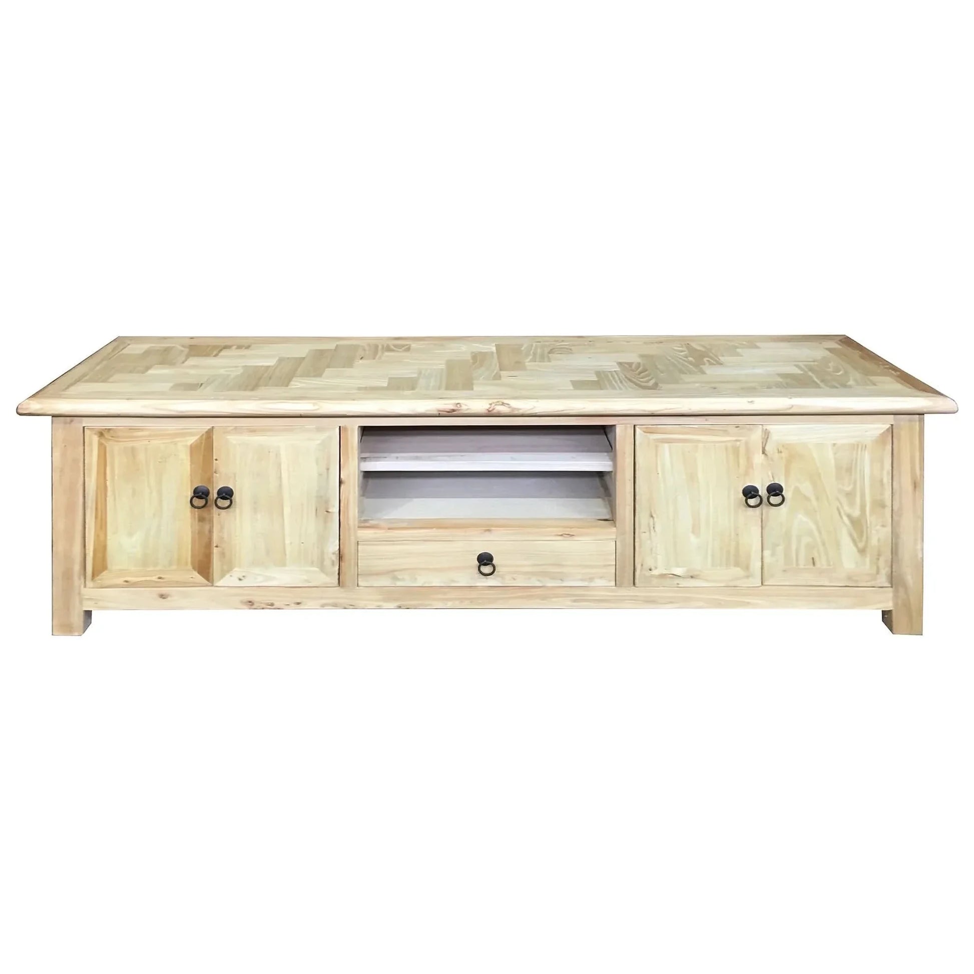 Gibraltar Recycled Elm TV Unit 140cm - Chocolate Wood