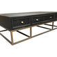 DIMANTA DESIGNER 6-DRAWER BLACK & GOLD COFFEE TABLE - MyChocolateWood