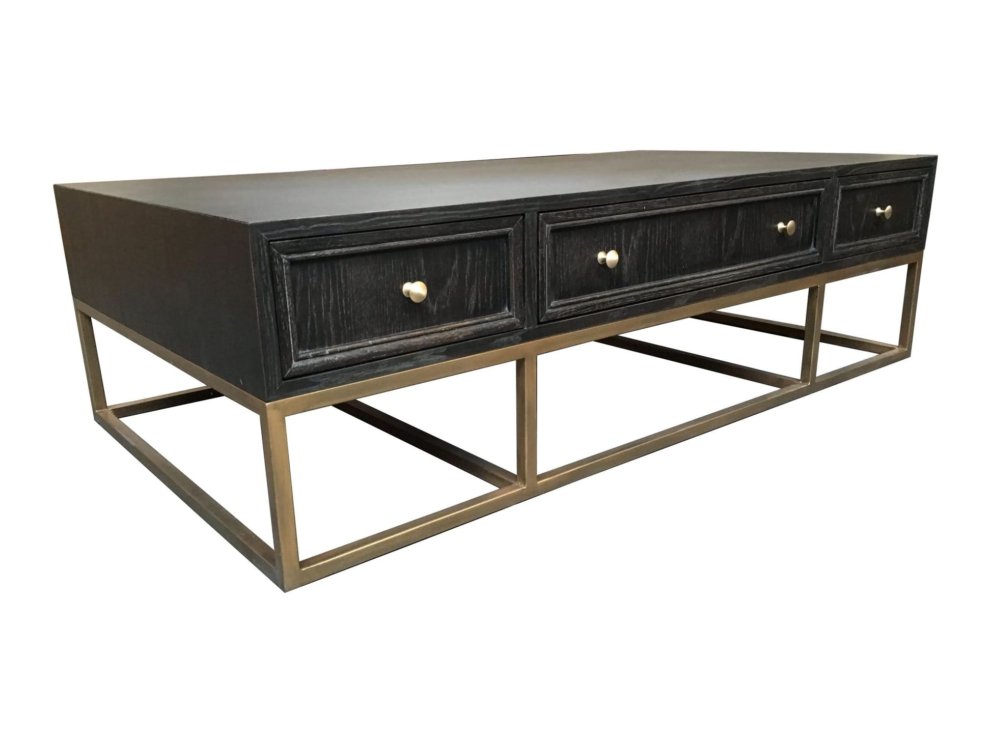 DIMANTA DESIGNER 6-DRAWER BLACK & GOLD COFFEE TABLE - MyChocolateWood