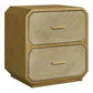 DELGARDO HAMPTON STYLE 2-DRAWER BEDSIDE TABLE ANTIQUE GOLD - MyChocolateWood