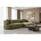 BEECHAM MODULAR 3-SEATER CORNER SOFA WITH RHF CHAISE - SAGE CHENILLE - MyChocolateWood