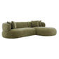 BEECHAM MODULAR 3-SEATER CORNER SOFA WITH RHF CHAISE - SAGE CHENILLE - MyChocolateWood