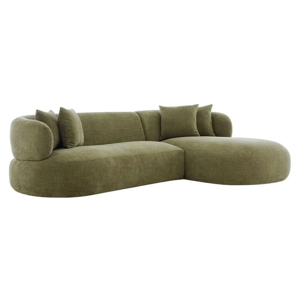 BEECHAM MODULAR 3-SEATER CORNER SOFA WITH RHF CHAISE - SAGE CHENILLE - MyChocolateWood