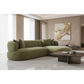 Beecham Modular 3-Seater Corner Sofa with Right Hand Facing Chaise in Sage - Chocolate Wood
