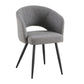 Aimar Fabric Dining Chair in Grey - Chocolate Wood