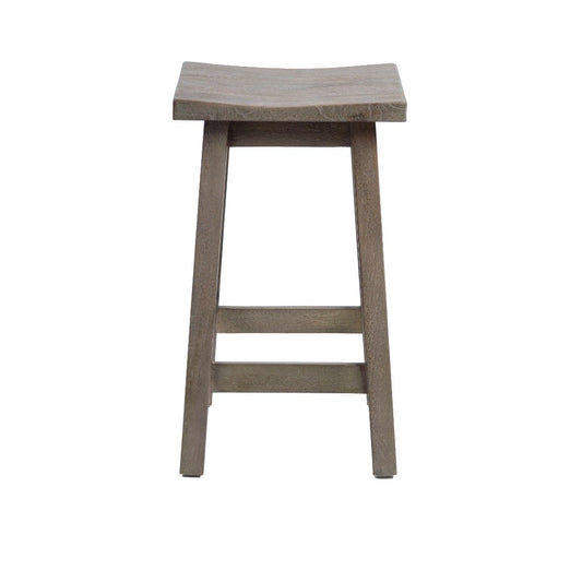 Grey wash solid mango wood kitchen stool by MyChocolateWood, showcasing a sturdy seat and sleek design for modern kitchens.