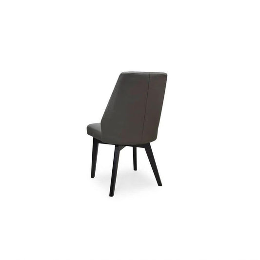 GYPSANA REAL LEATHER DINING CHAIR IN DARK GREY COLOUR - MyChocolateWood