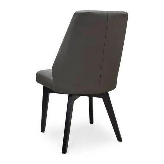 GYPSANA REAL LEATHER DINING CHAIR IN DARK GREY COLOUR