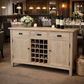 HAMPTON GREYWASHED OAK SIDEBOARD/BUFFET W/20 BOTTLE WINE RACK  3 DRAWERS & 2 DOORS - MyChocolateWood