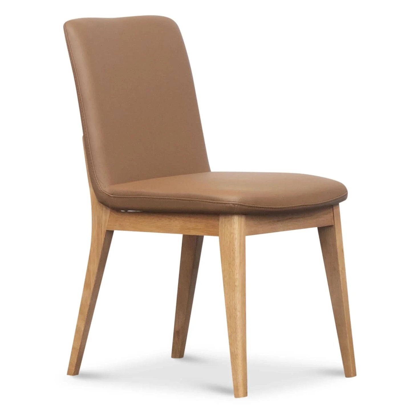 HARDIN LEATHER DINING CHAIR COGNAC/NATURAL - MyChocolateWood