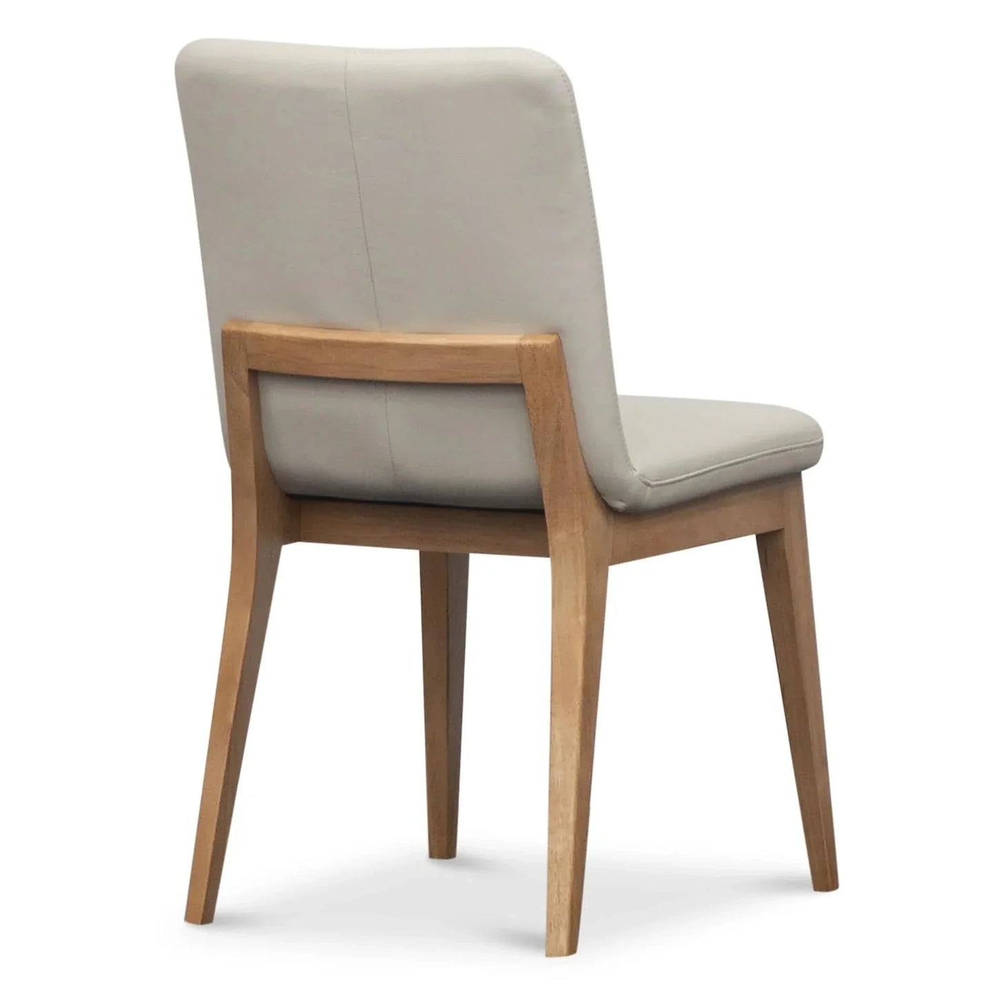 Hardin Leather Dining Chair in Frost - Chocolate Wood