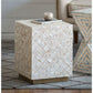 SERENA SQUARE SHELL STOOL/SIDE TABLE/LAMP TABLE/ACCENT TABLE - MyChocolateWood