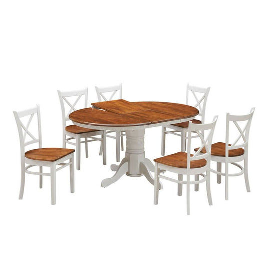 SURREY 7 PIECE DINING SET: 1 ROUND EXTENSION DINING TABLE & 6 SURREY DINING CHAIRS NATURAL (Copy) - MyChocolateWood