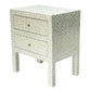 DEENA MOTHER OF PEARL 2-DRAWER BEDSIDE TABLE CREAM HUE - MyChocolateWood