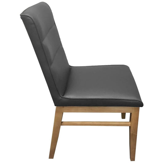 MORROW LEATHER DINING CHAIR GRAY/NATURAL - MyChocolateWood