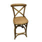 EMERSON NATURAL CROSS BACK BAR STOOL WITH RATTAN SEAT - 65CM SEAT HEIGHT - MyChocolateWood