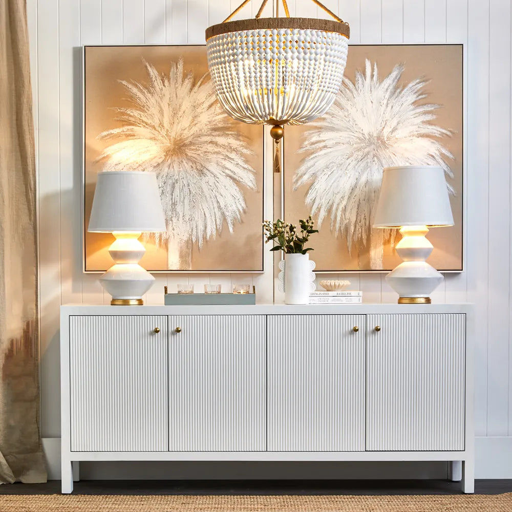JAILA 4-DOOR CONTEMPORARY SIDEBOARD/BUFFET WHITE - MyChocolateWood