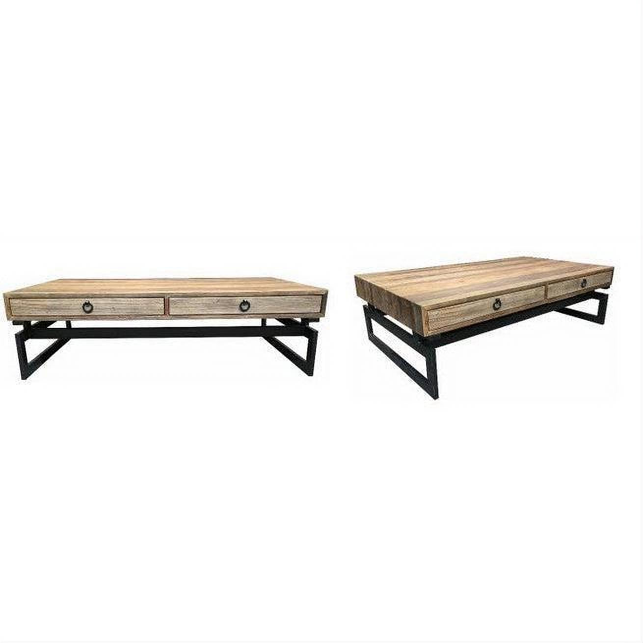 JESPIE RECYCLED ELM & IRON COFFEE TABLE NATURAL - MyChocolateWood