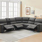 LANCY PREMIUM LEATHER 3 SEATER RECLINER SOFA + 2-SINGLE MANUAL RECLINER  ARMCHAIRS BLACK - MyChocolateWood