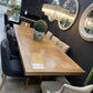 THE ROYAL KENSIT RECYCLED ELM DINING TABLE PARQUETRY TOP 320CM - MyChocolateWood