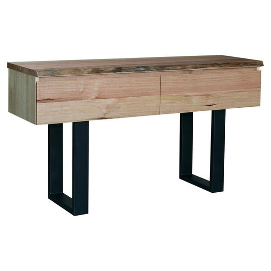 KESHAM MESSMATE CONSOLE TABLE/HALL TABLE WITH DRAWERS NATURAL/BLACK - MyChocolateWood