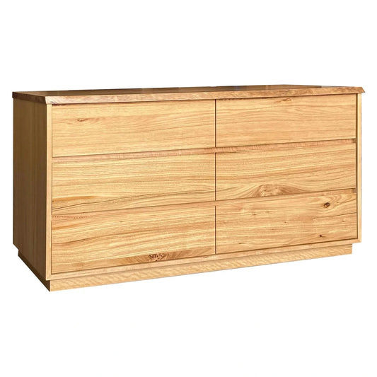 KESHAM MESSMATE TIMBER 6 DRAWER DRESSER/CHEST OF 6 DRAWERS NATURAL