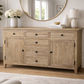 KLOWI RUSTIC 6-DRAWER 2-DOOR CABINET STORAGE CUPBOARD SIDEBOARD BUFFET RECYCLED ELM 130CM - MyChocolateWood