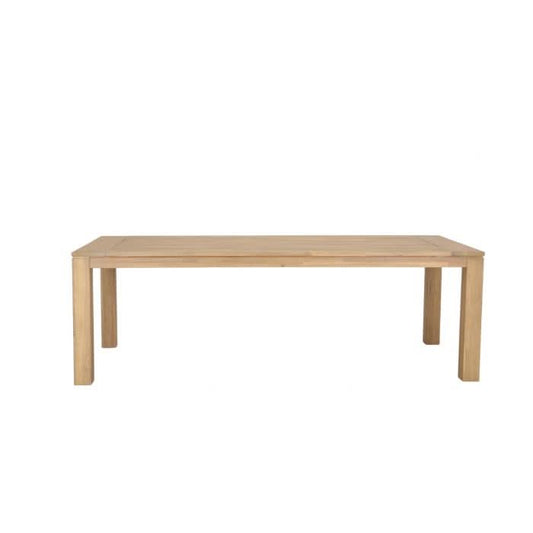 CLARIEL MAHOGANY WOOD OUTDOORS DINING TABLE VINTAGE LIGHT TEAK FINISH 240CM - MyChocolateWood