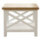 CHRISTA HAMPTON SOLID ACACIA LAMP TABLE/SIDE TABLE LIGHT OAK TOP WHITE BASE - MyChocolateWood
