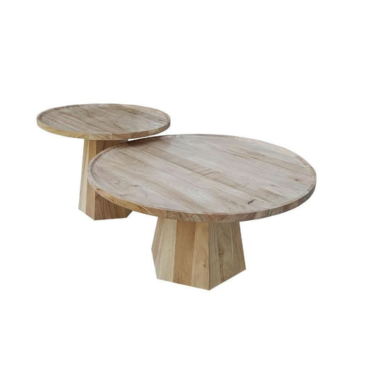 TORI SET OF 2 COFFEE TABLES ACACIA WOOD TOPS AND LEGS - MyChocolateWood