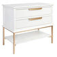 MORETTI 2-DRAWER BEDSIDE TABLE SATIN WHITE/GOLD LARGE - MyChocolateWood