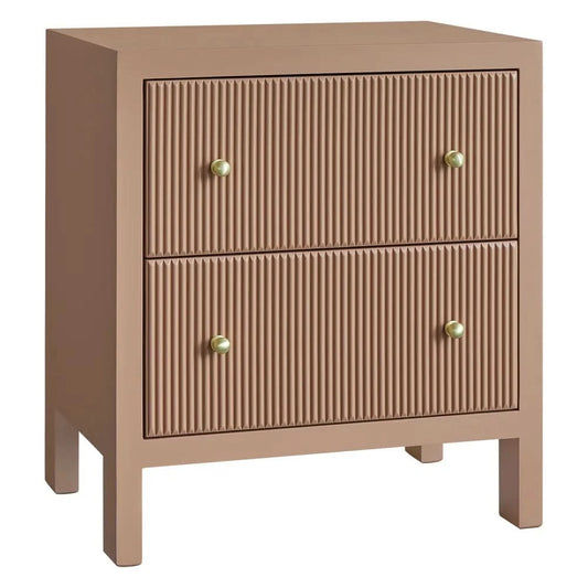JAYLA LARGE MOCHA MOUSSE 2-DRAWER BEDSIDE TABLE - MyChocolateWood