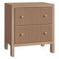 Jayla Large 2-Drawer Bedside Table in Mocha Mousse - Chocolate Wood