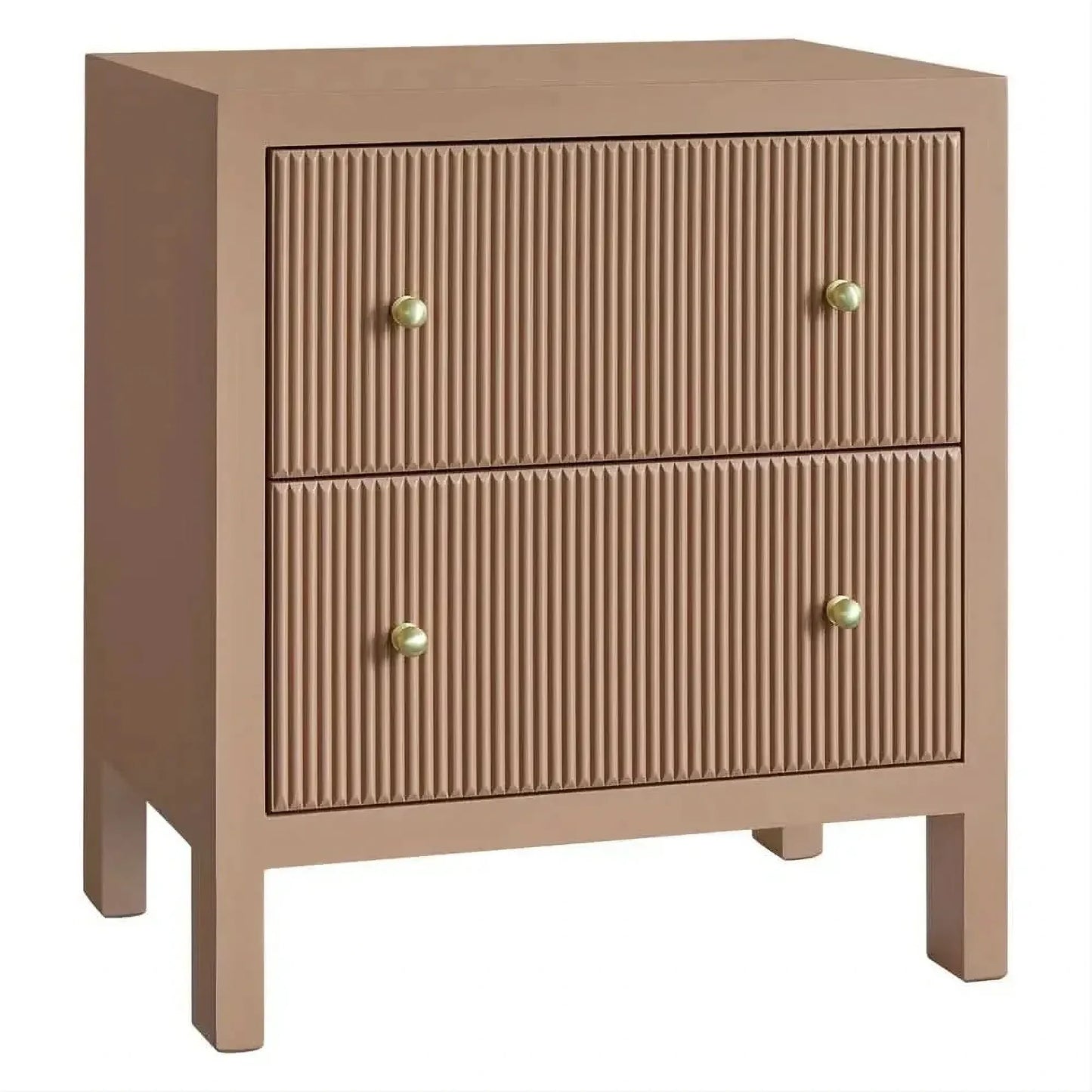 Jayla Large 2-Drawer Bedside Table in Mocha Mousse - Chocolate Wood