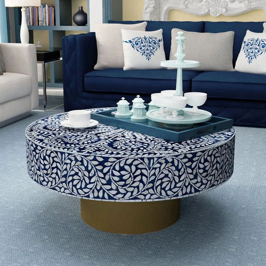 LEANDER MOTHER OF PEARL HAND MADE COFFEE TABLE - MyChocolateWood