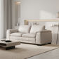 MACKENZIE LEATHER 2-SEATER SOFA - LIGHT GREY - MyChocolateWood
